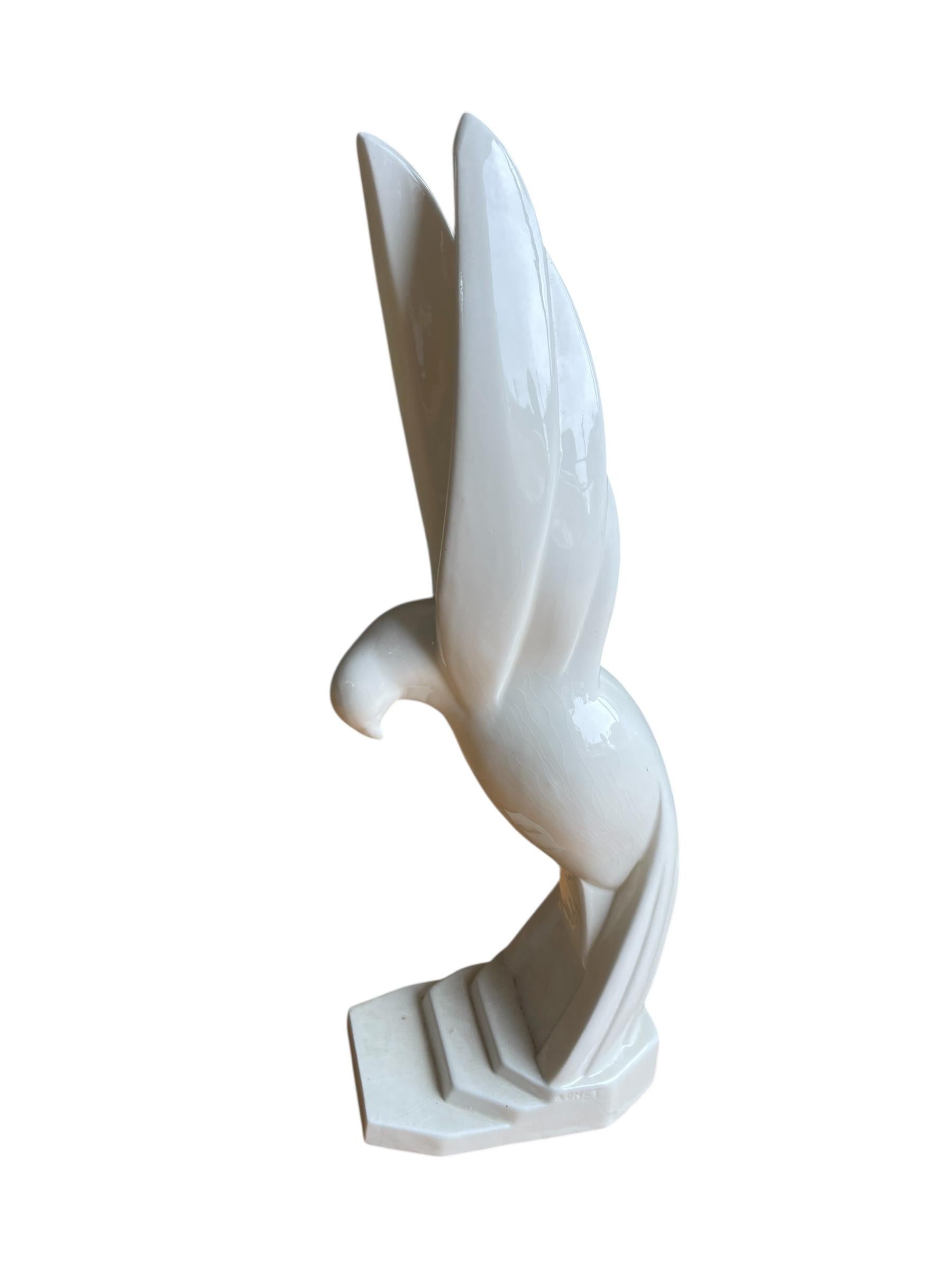 Français Oiseau en céramique des années 1930 par Jacques Adnet en vente