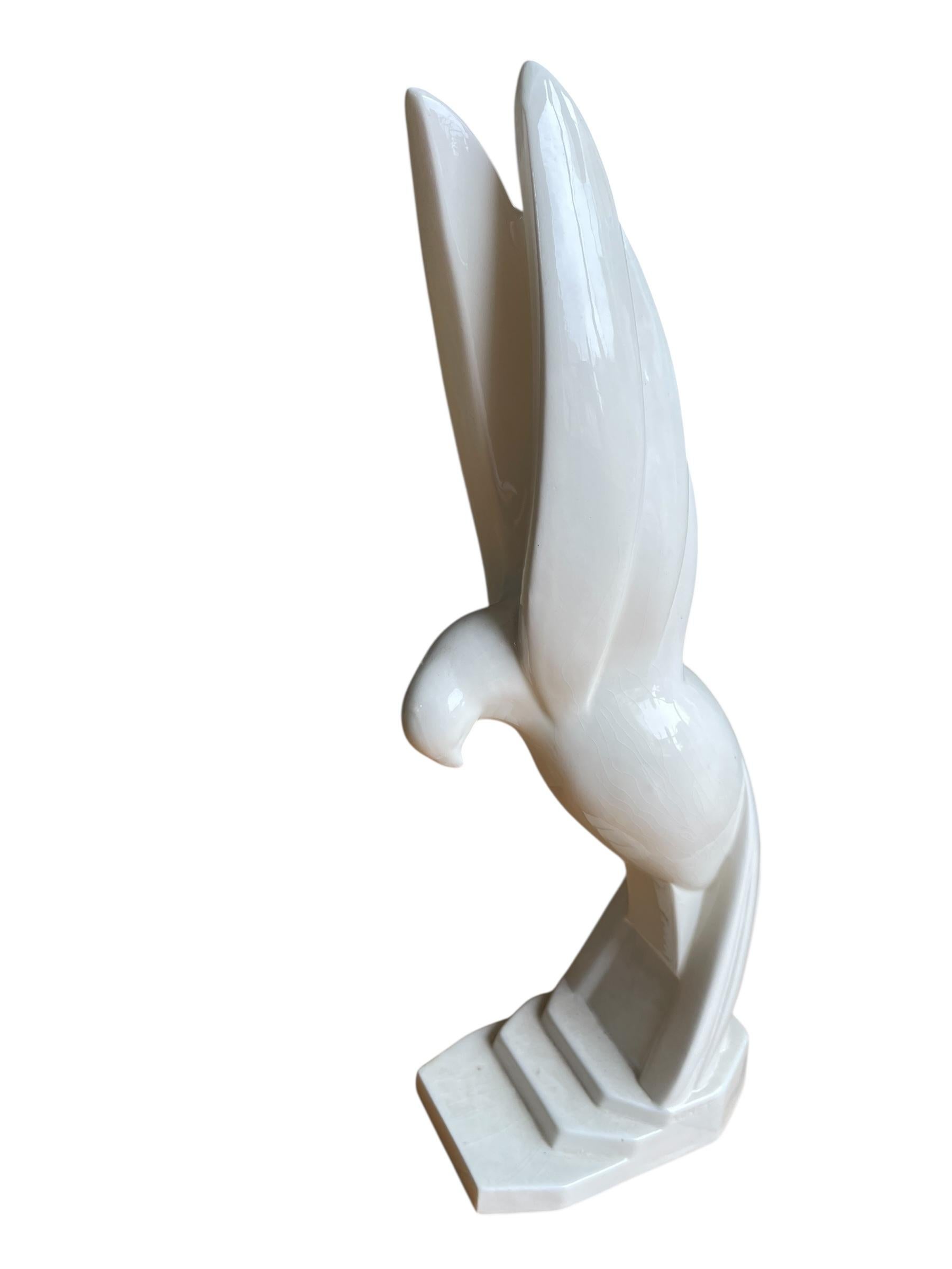 Oiseau en céramique des années 1930 par Jacques Adnet Bon état - En vente à Bois-Colombes, FR
