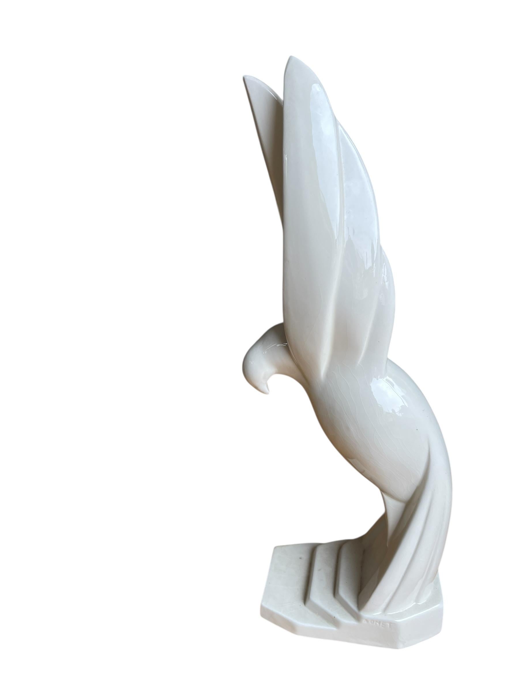 Céramique Oiseau en céramique des années 1930 par Jacques Adnet en vente