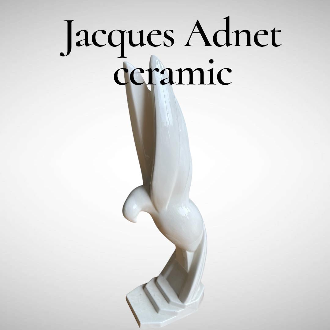 Oiseau en céramique des années 1930 par Jacques Adnet en vente 2