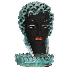 1930s Ceramic "Woman with curly hair" by Knörlein for Goldscheider, Austria