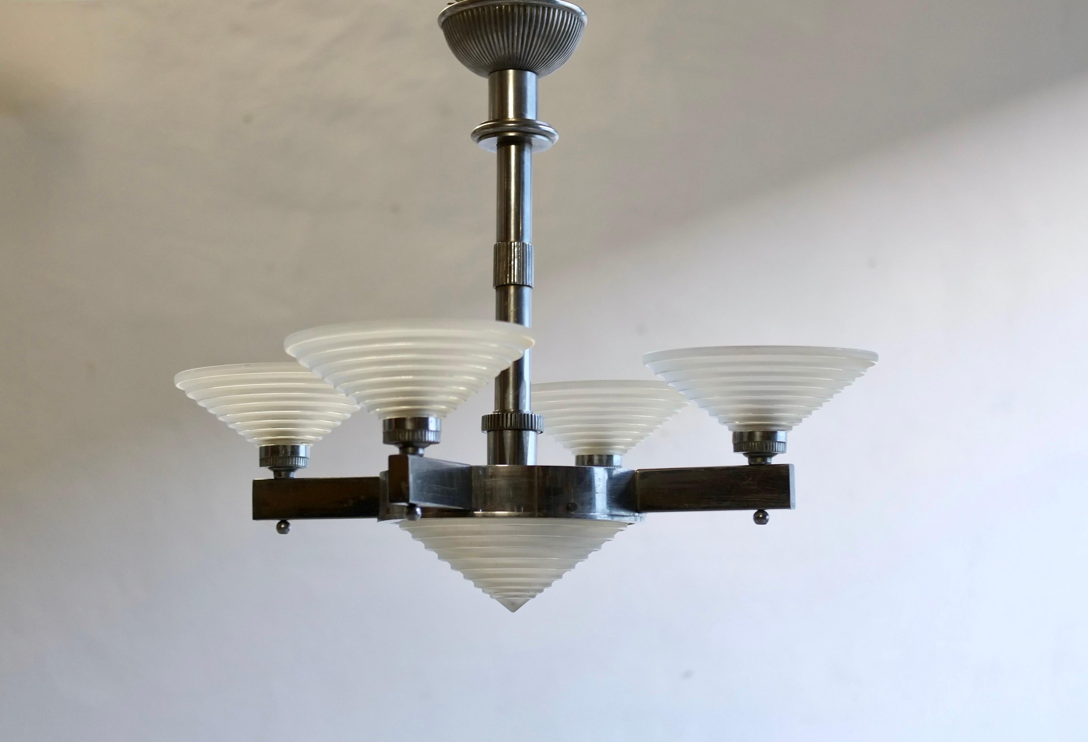1930's Chandelier By Georges Leleu 3