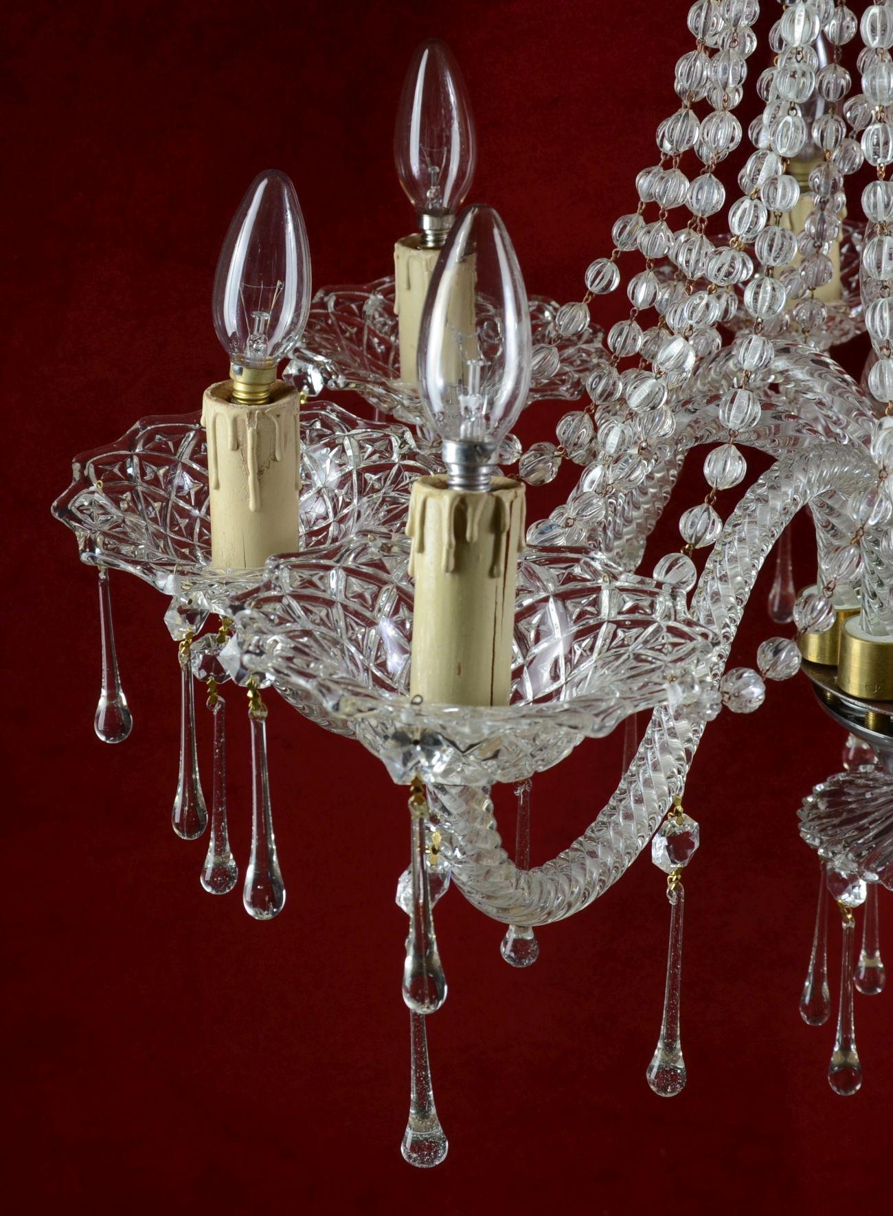 1930s Chandelier in the Style of Marie Terese, Spain For Sale 4