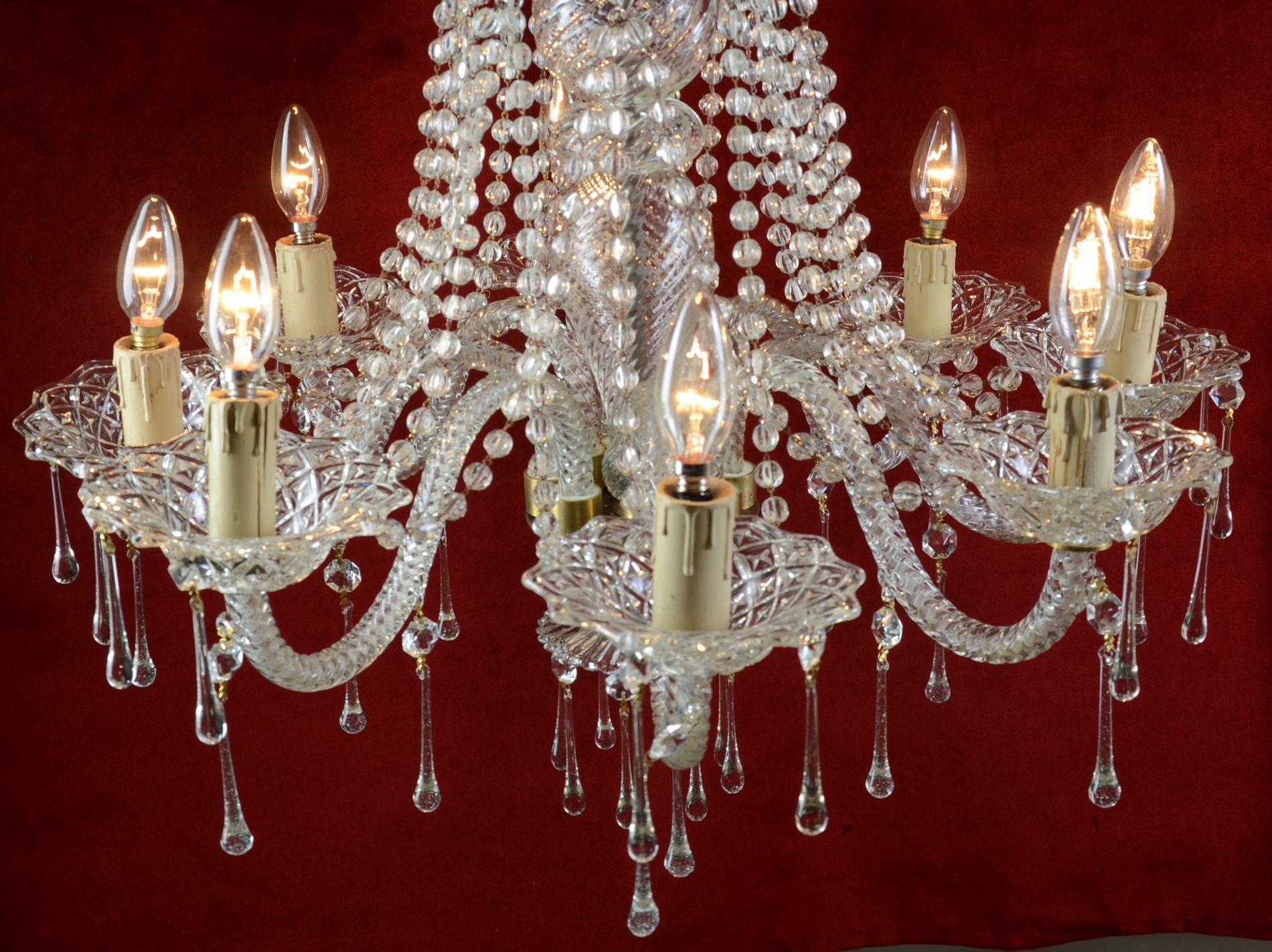 Spanish 1930s Chandelier in the Style of Marie Terese, Spain For Sale