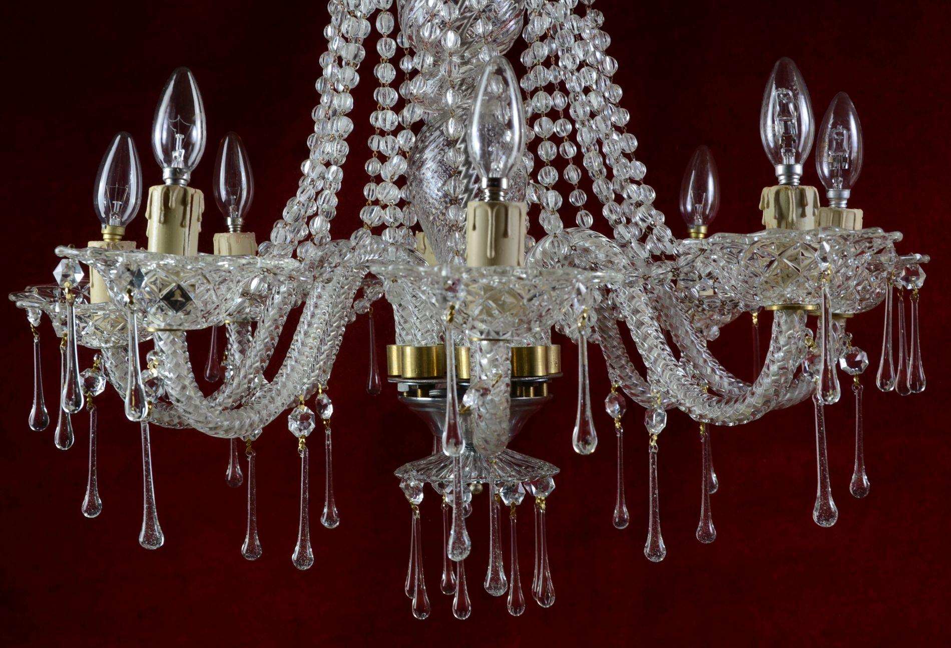 1930s Chandelier in the Style of Marie Terese, Spain For Sale 2