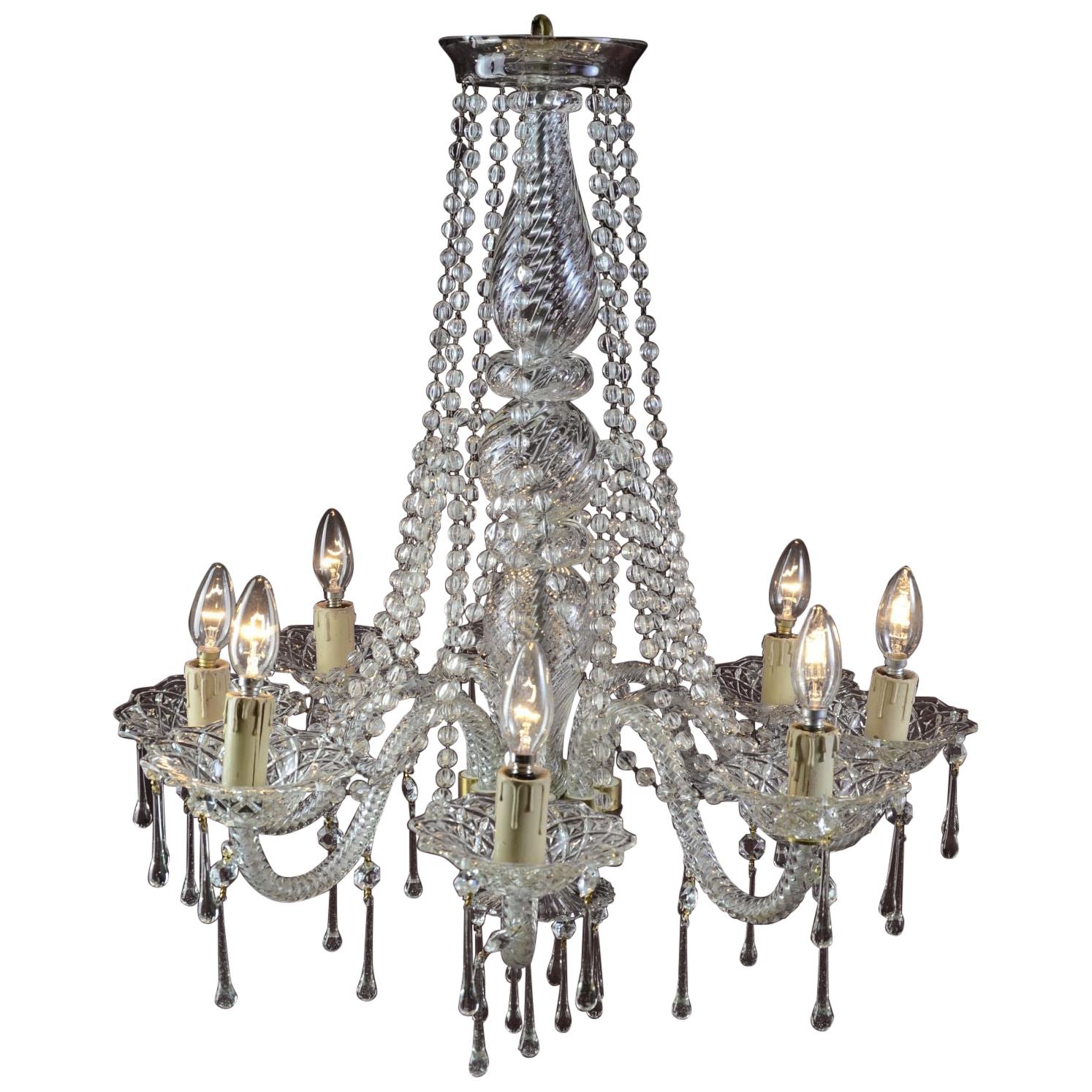 1930s Chandelier in the Style of Marie Terese, Spain For Sale