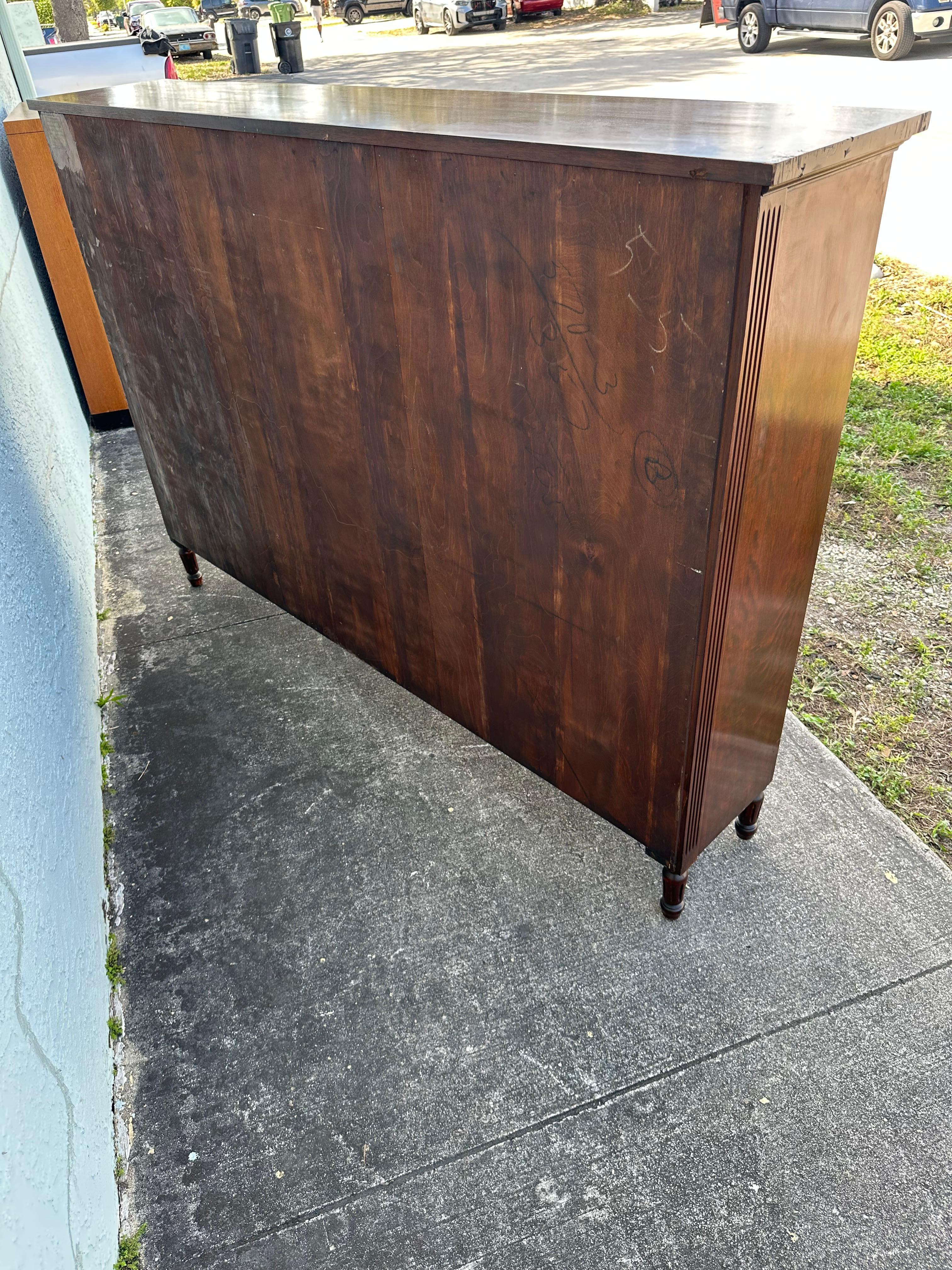 1932 Signed Charak Furniture Art Deco Arch Bookcase Glass Cabinet For Sale 11