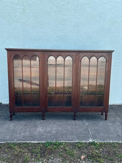 1932 Signed Charak Furniture Art Deco Arch Bookcase Glass Cabinet