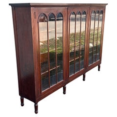 1932 Firmado Charak Muebles Art Decó Arco Librería Vitrina de cristal