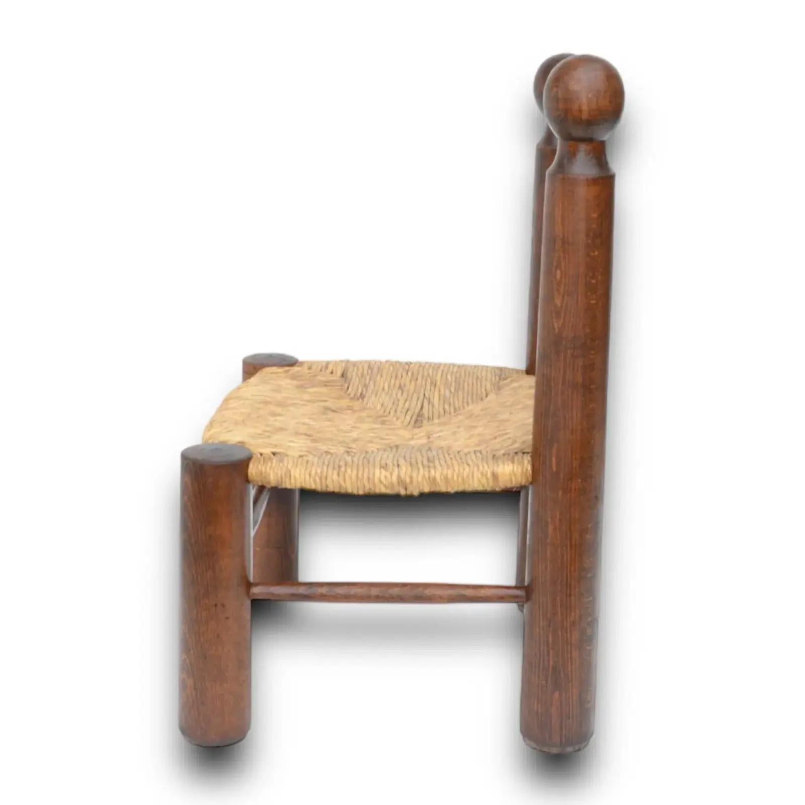 Rush 1930s Charles Dudouyt French  Low Side Chair For Sale
