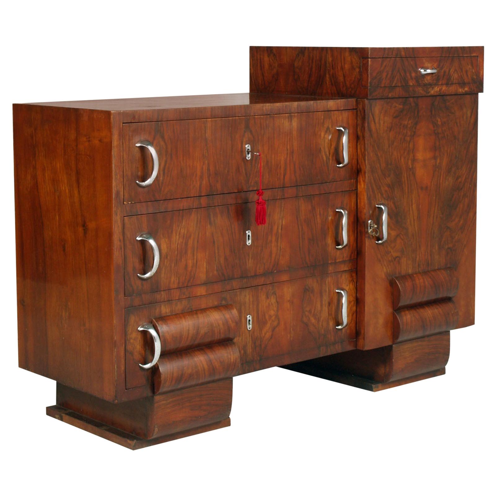 1930s Chest of Drawers, Commode, Credenza Art Deco by Guglielmo Urlich for Ar.Ca For Sale