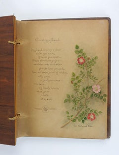 1930's Chicago Guest Book with over 20 Botanical Paintings