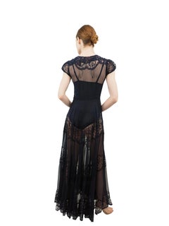 1930's Chiffon & Lace Dress
