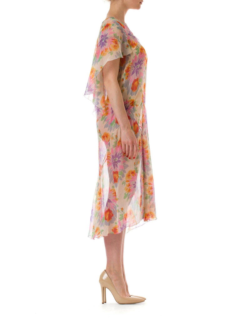 open lace back dress Vintage 1930s Embroidered Organza Garden Dress main image 1