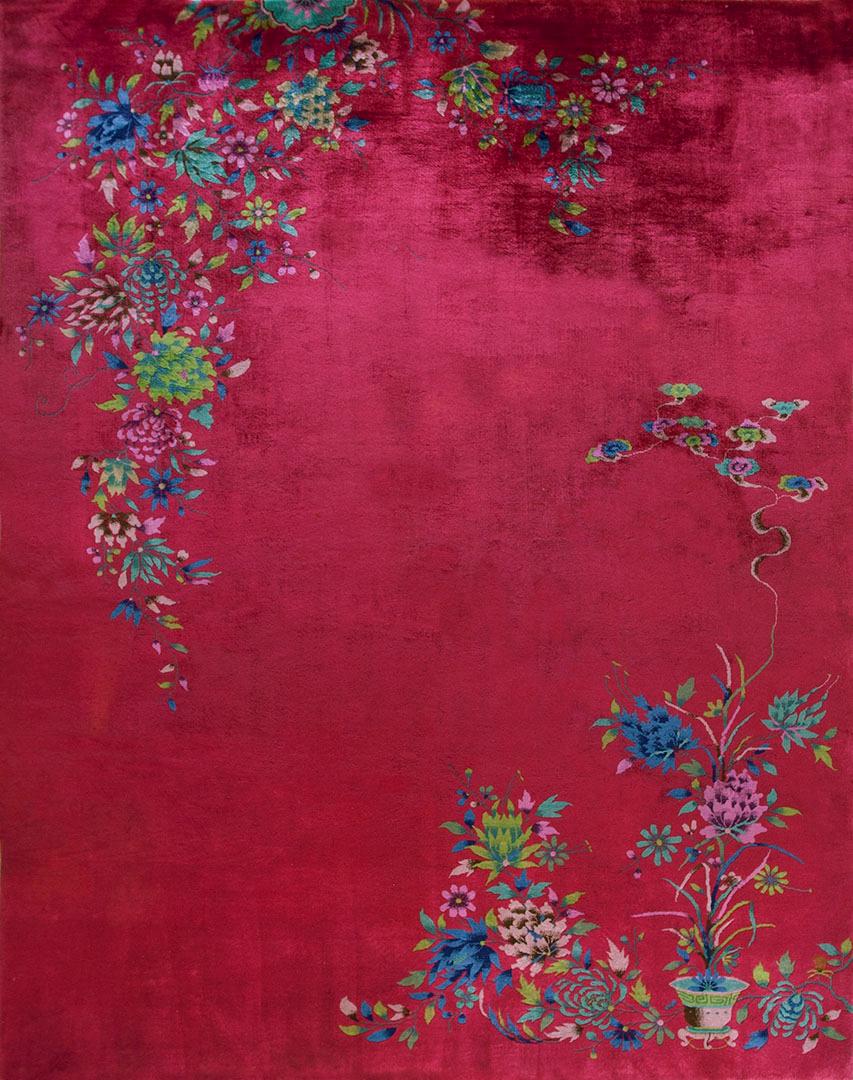 Tapis Art Déco chinois des années 1930 8' 8"x 11' 4"