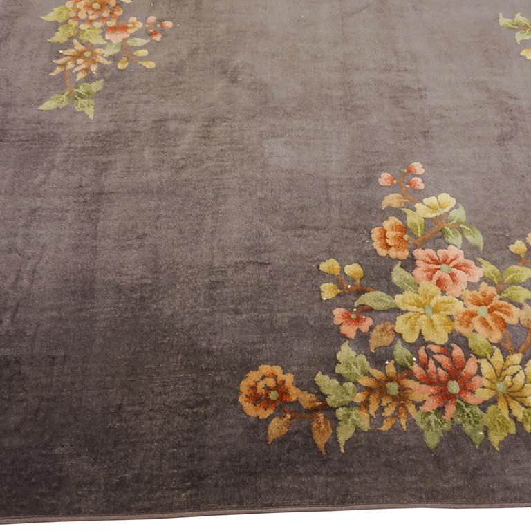Laine Tapis chinois Art Déco des années 1930 ( 8' x 9'9