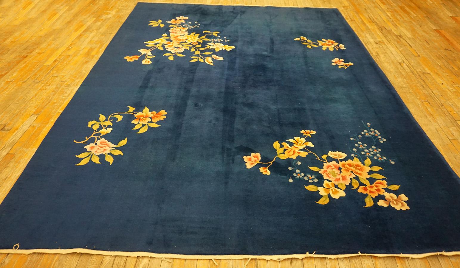 Noué à la main Tapis Art déco chinois des années 1930 9' x 11' 6