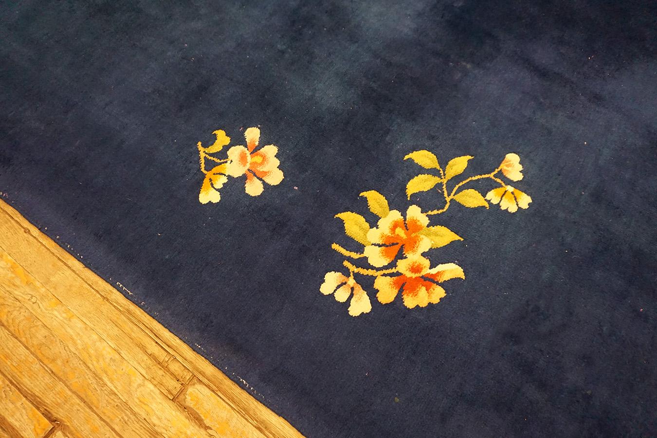 Laine Tapis Art déco chinois des années 1930 9' x 11' 6