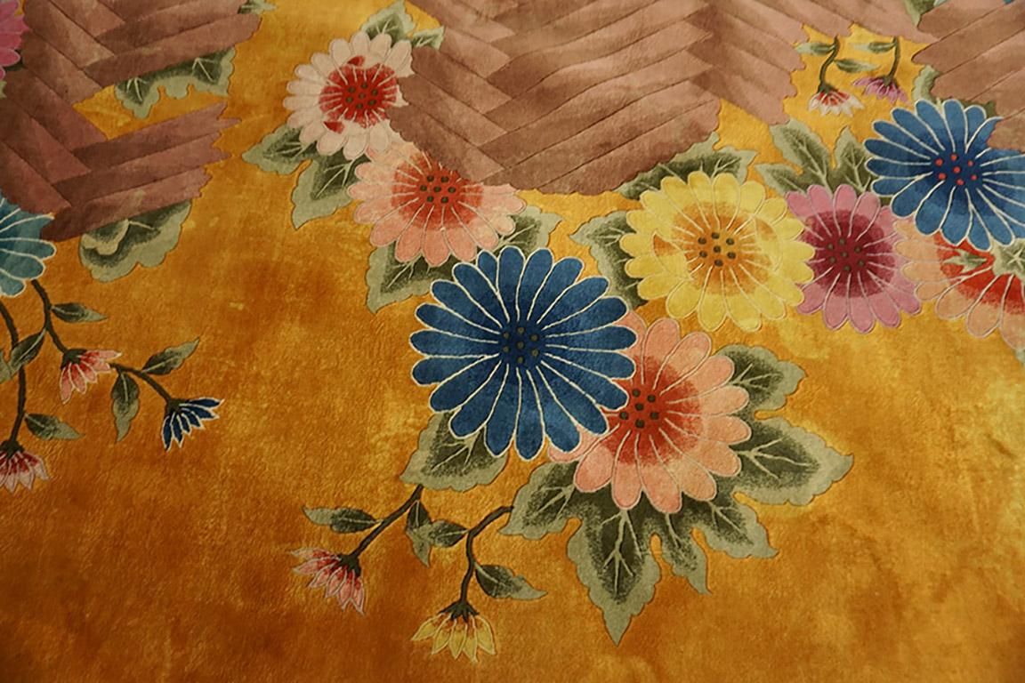 Tapis Art Déco chinois des années 1930 9' x 12' en vente 3