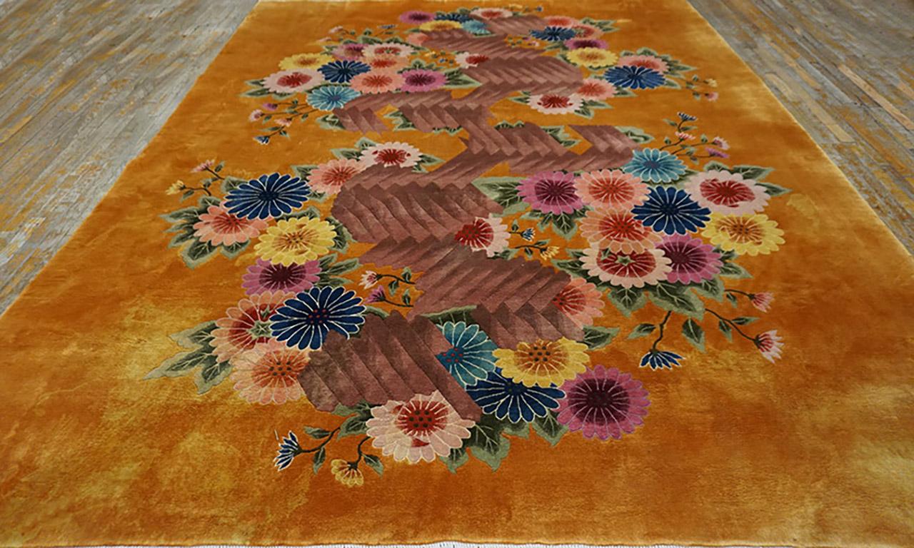 Tapis chinois Art déco des années 1930, taille : 9' x 12'