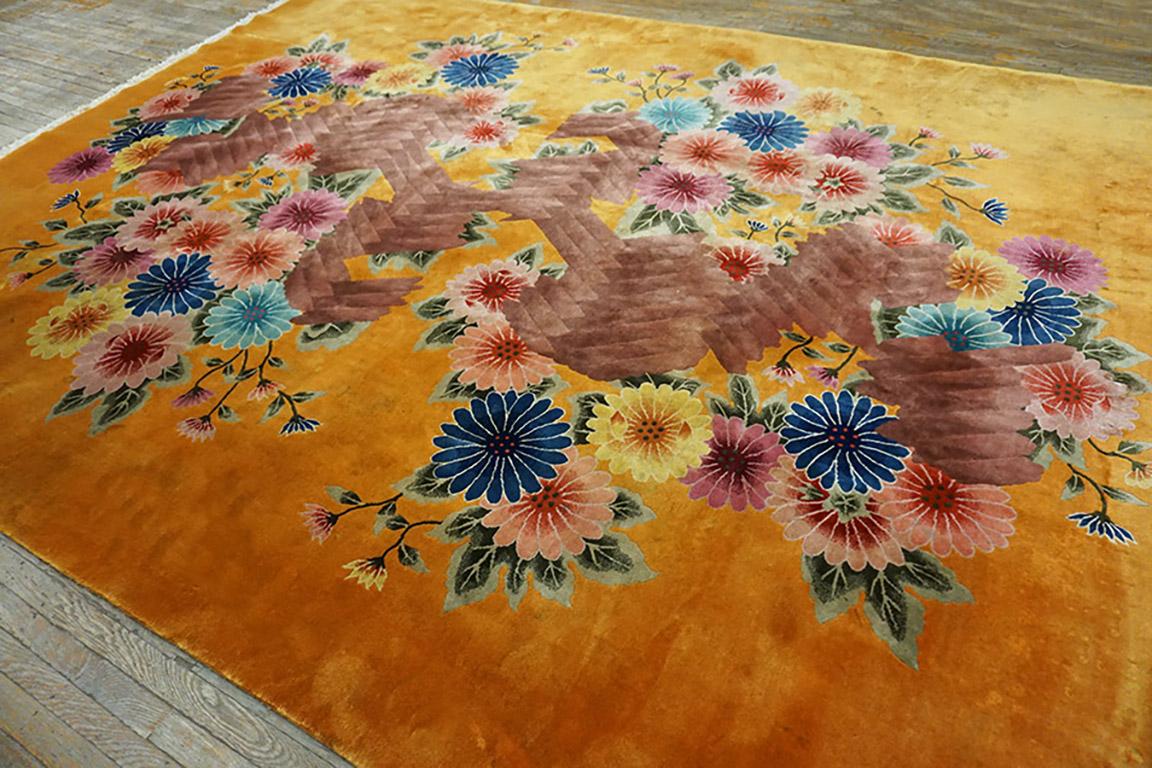Mid-20th Century 1930s Chinese Art Deco Carpet ( 9' x 12' - 275 x 365 ) For Sale