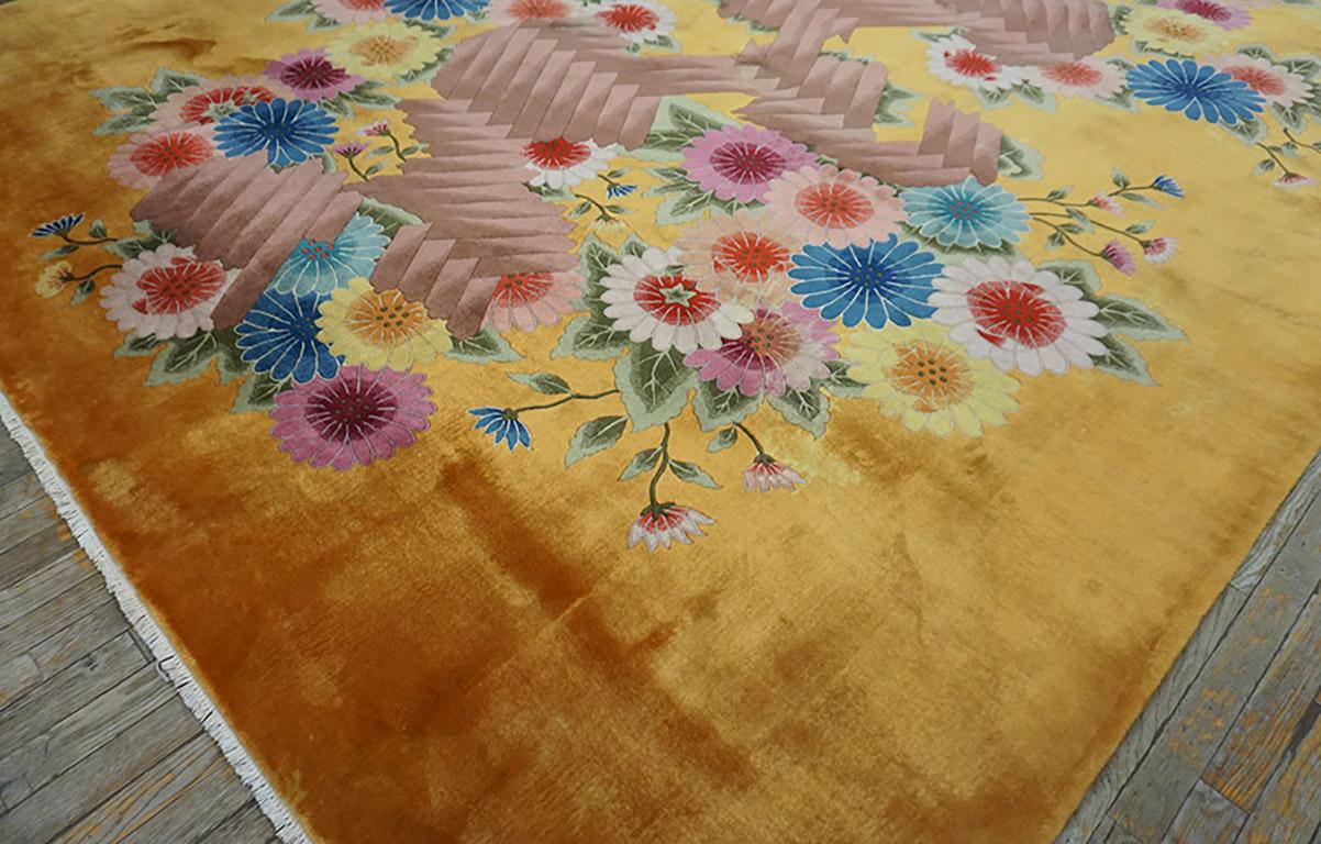 Tapis Art Déco chinois des années 1930 9' x 12' en vente 2