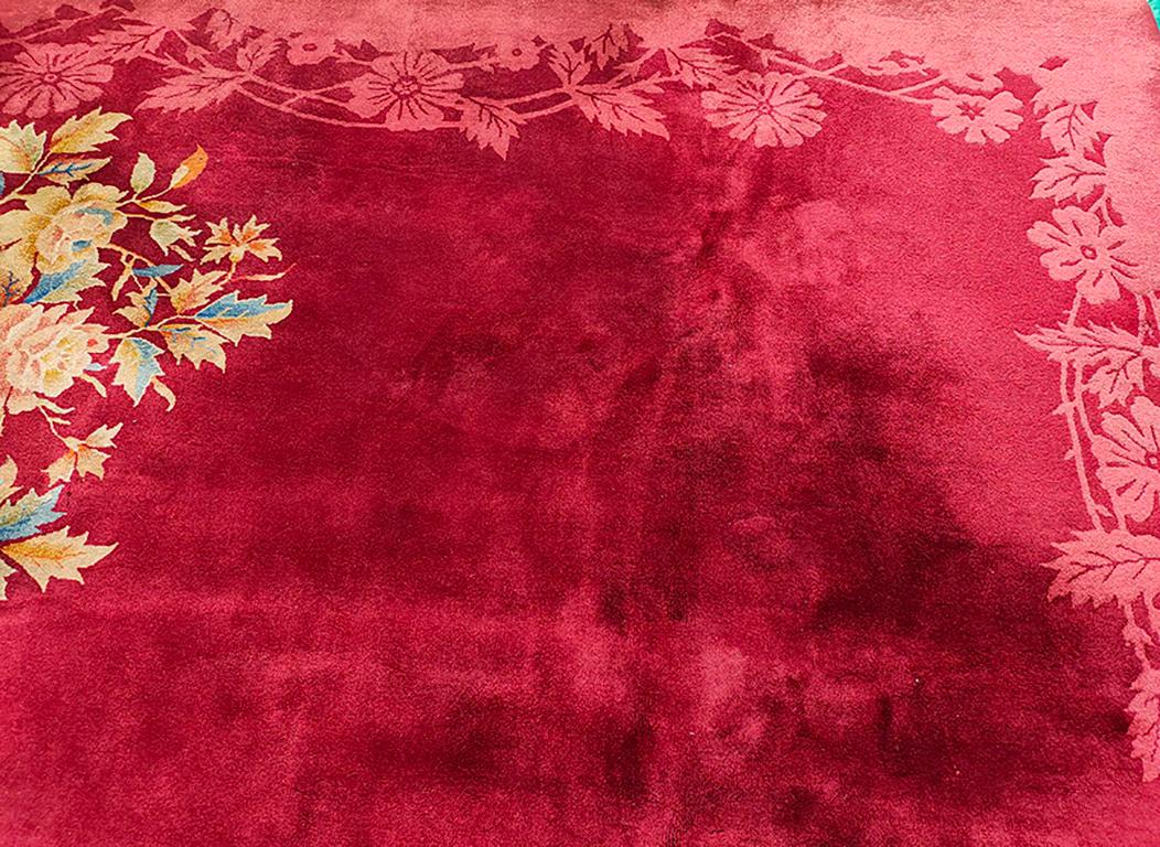 Early 20th Century 1930s Chinese Art Deco Carpet 9'x 11' 6