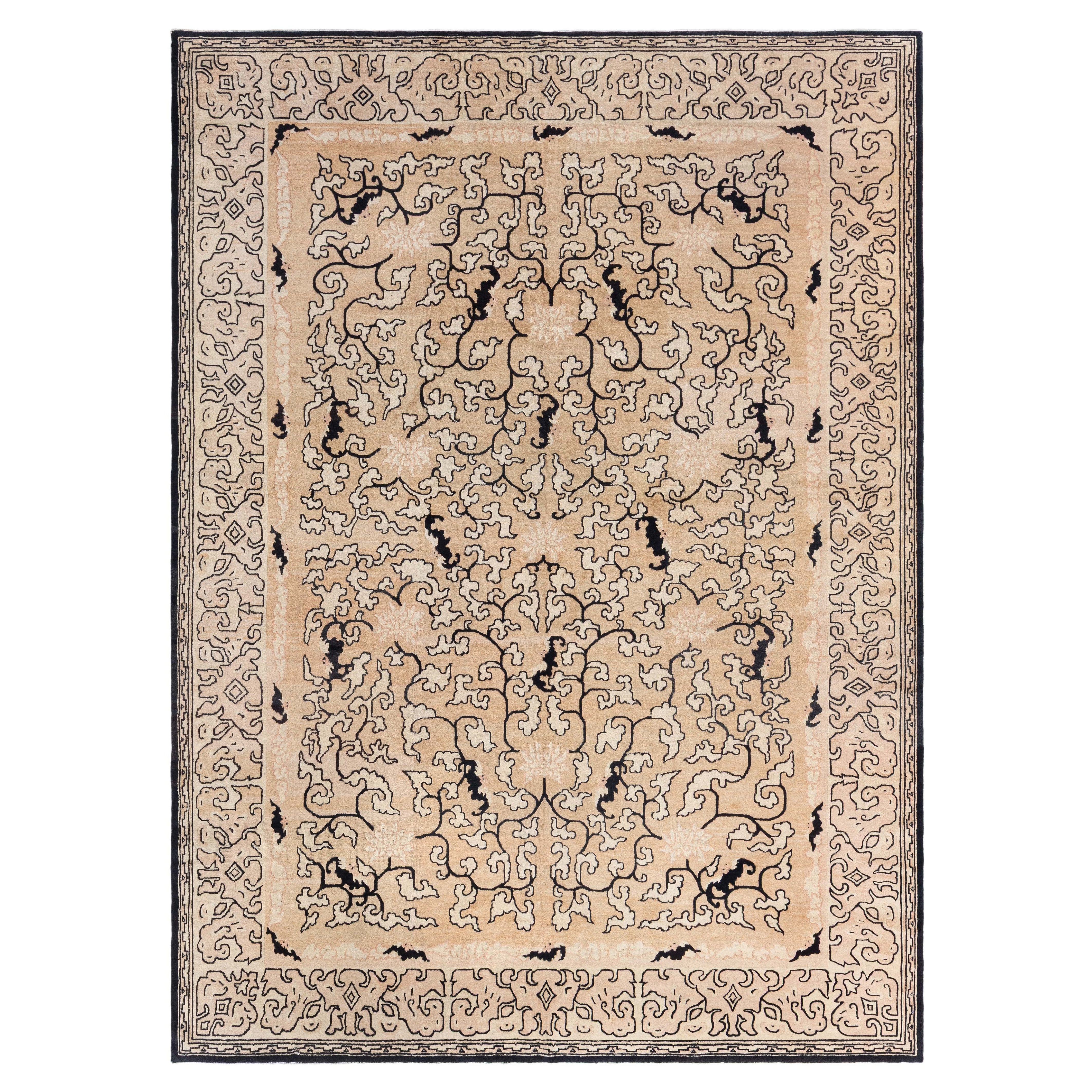 1930s Chinese Botanic Wool Rug Doris Leslie Blau For Sale