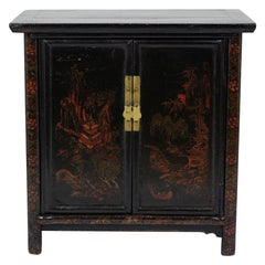 1930s Chinese Poly-Chrome Two-Door Painted Cabinet