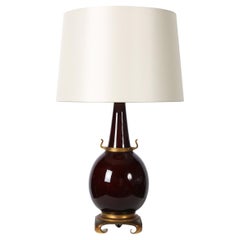 1930s Chinese Sang de Boeuf Glazed Porcelain Table Lamp 1930s Chinese Sang de Boeuf Glazed Porcelain Table Lamp