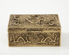 1930's Chinese Solid Brass Dragon Jewelry Box