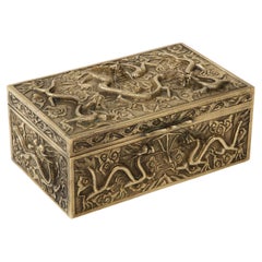1930's Chinese Solid Brass Dragon Jewelry Box