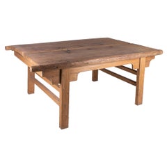 Antique 1930s Chinese Washed Wood Door Turned into a Table