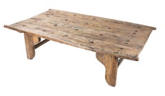 1930s Chinese Washed Wooden Door Turned into a Coffee Table