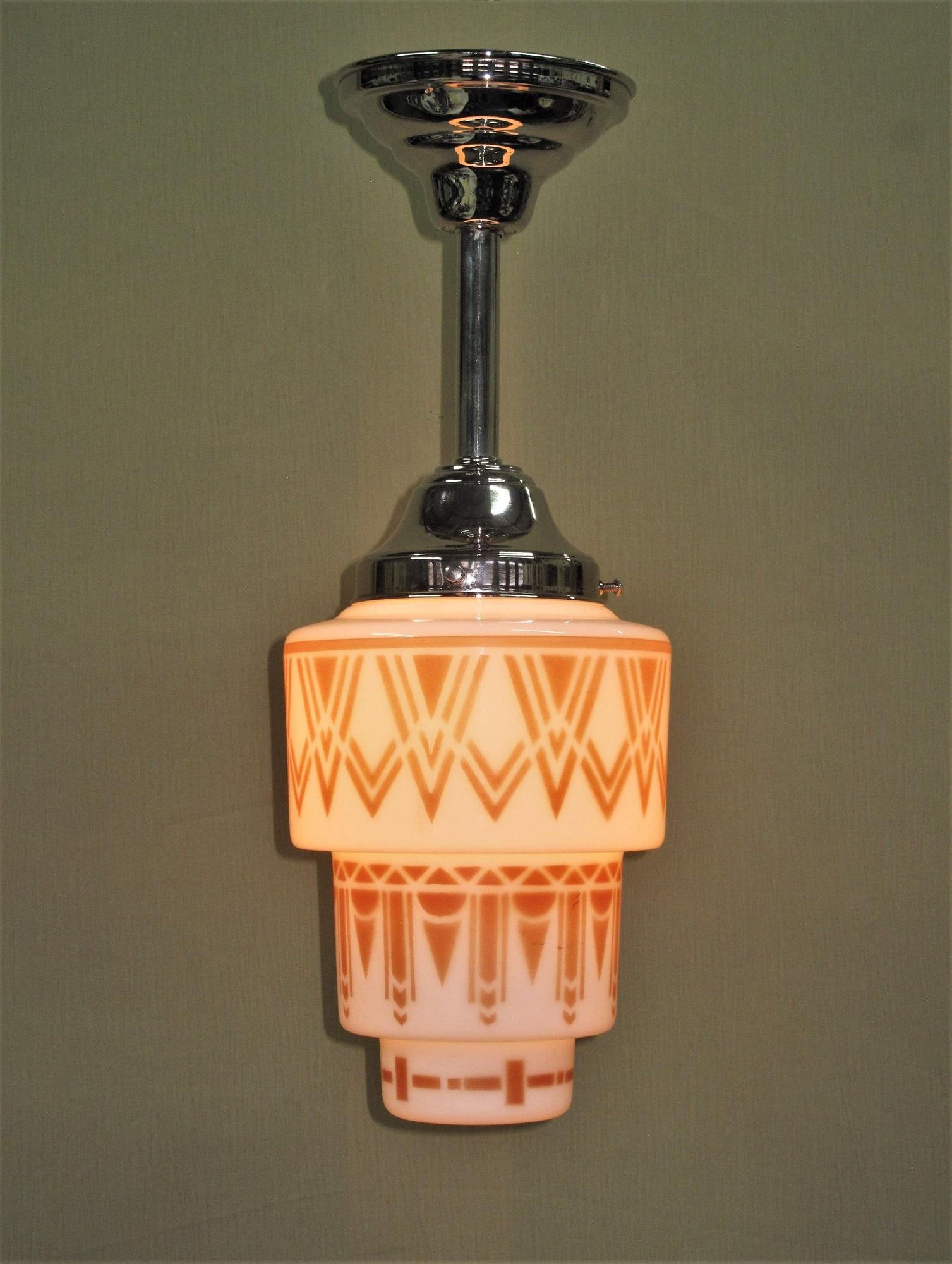 20th Century 1930s Cinnamon Colored Art Deco Pendant