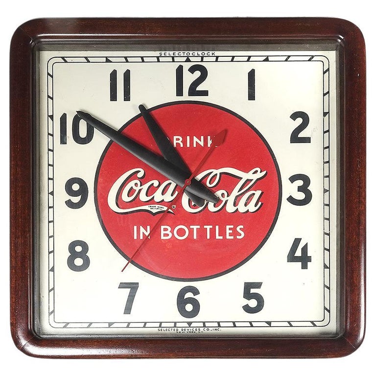 Coca-Cola-Wanduhr aus den 1930er Jahren bei 1stDibs