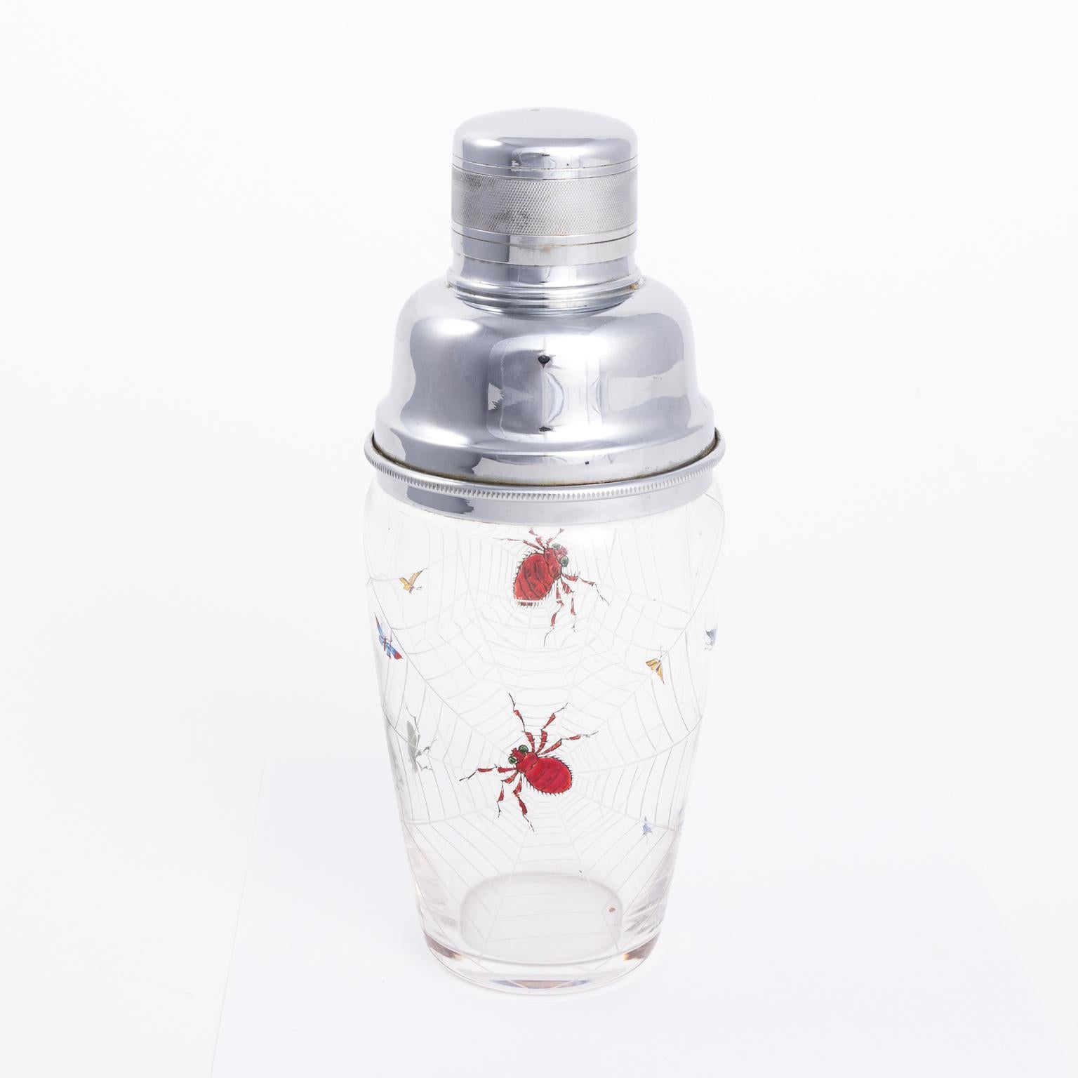 1930s Cocktail Shaker with Hand Painted Spider 1