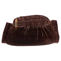 Vintage 1930s Cocoa Brown Silk Velvet Purse/Muff