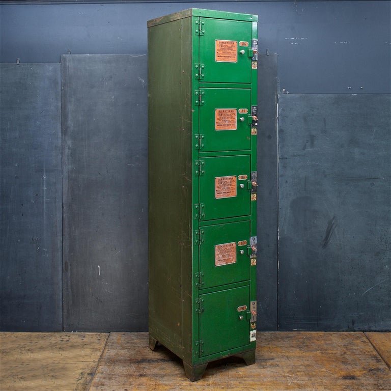 1930s Coin-Op Lockers Vintage Industrial Cubby Office Man Cave Storage