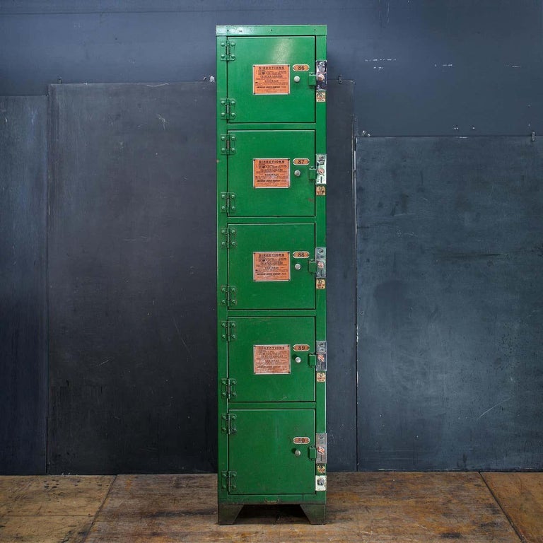 1930s Coin-Op Lockers Vintage Industrial Cubby Office Mud Room Storage