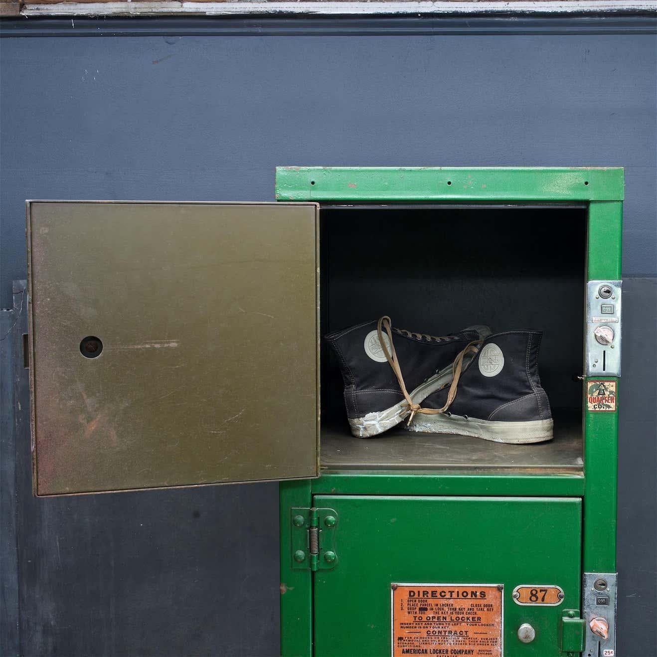 American 1930s Coin-Op Lockers Vintage Industrial Cubby Office Mud Room Storage Bowling