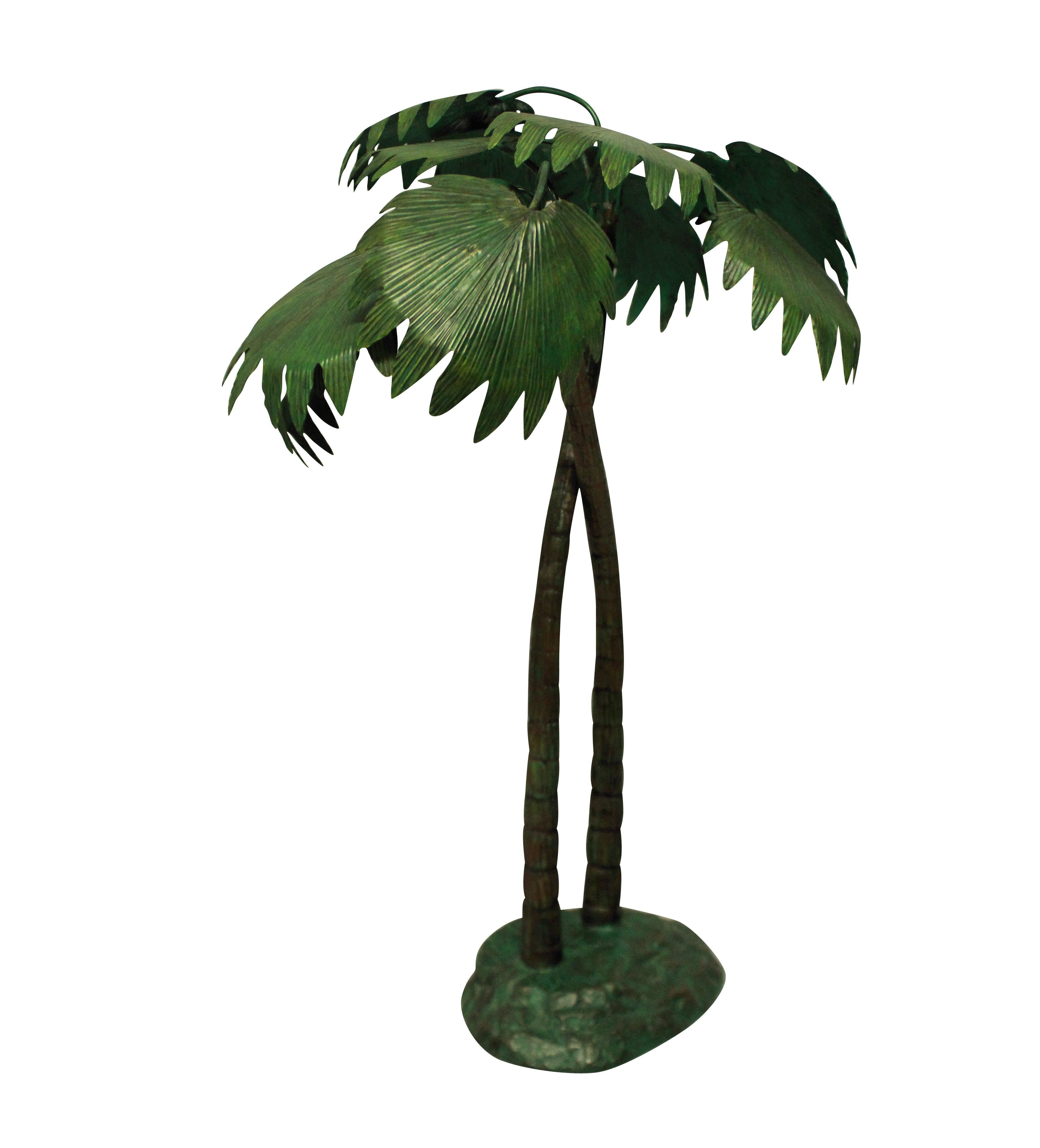 A French cold painted bronze palm tree sculpture.