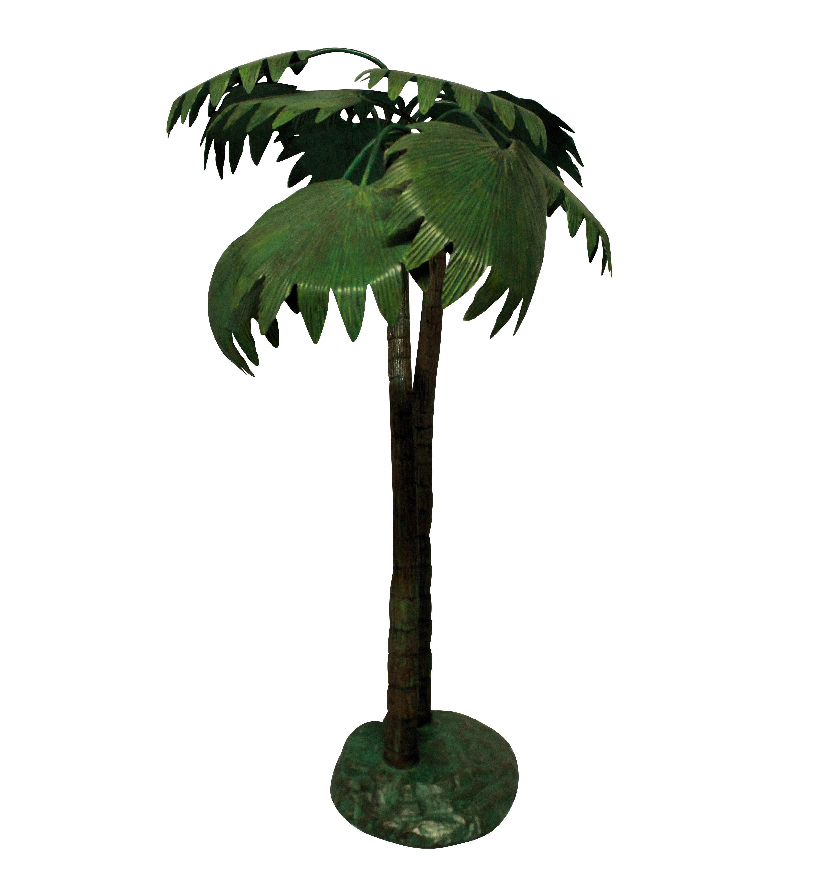 French 1930s Cold Painted Bronze Palm Tree
