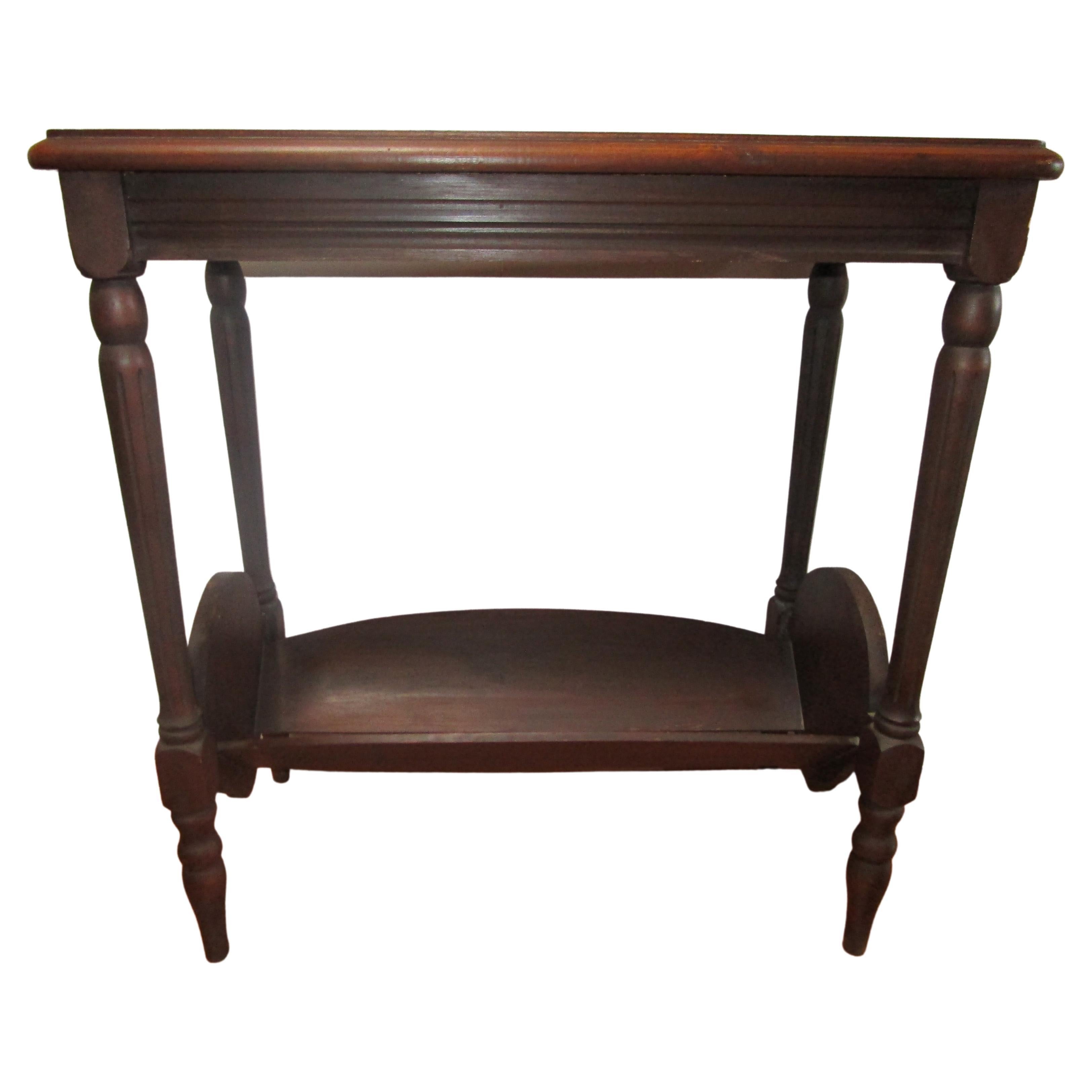 1930s Colonial Revival Style Turned  and Veneered Occasional Bookshelf Table