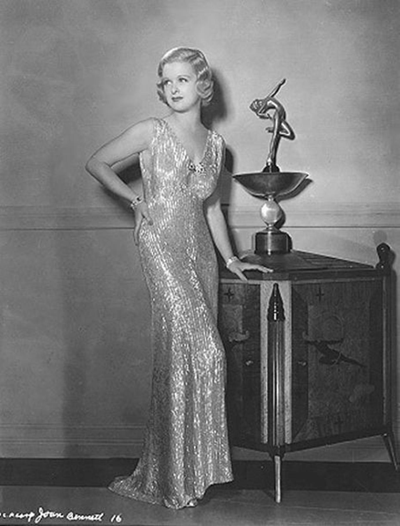 1930's Colorful Metallic Floral Motif Lamé Cut Out Back Hourglass Bias-Cut Gown 11
