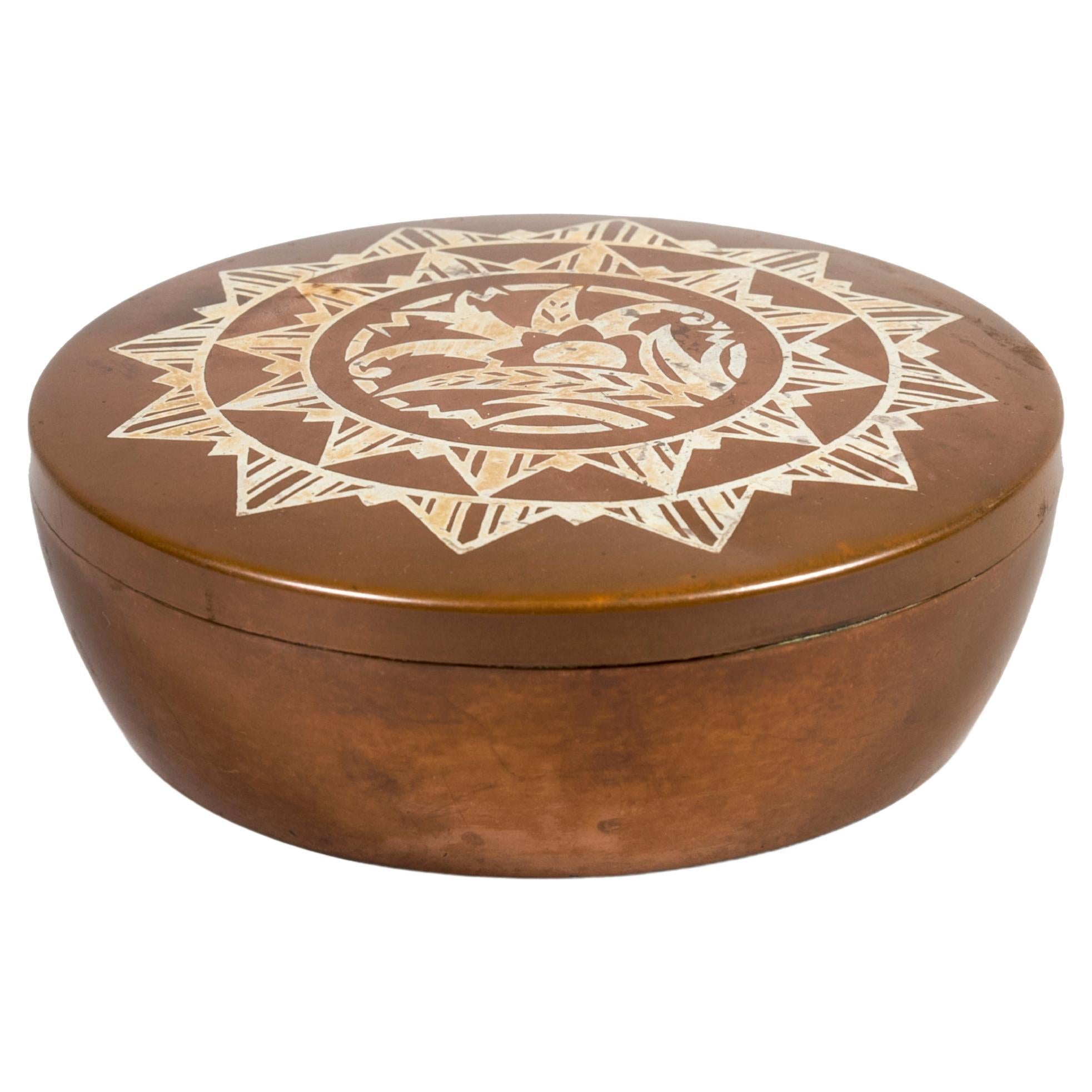 Caja de cobre con incrustaciones de plata de 1930 de Maison Christofle