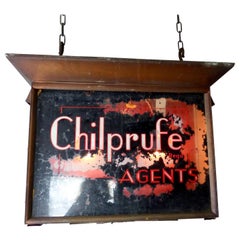 Vintage 1930s Copper Double-Sided English Outdoor Advertising Sign