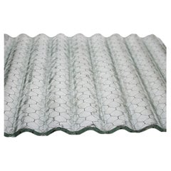 1930s Corrugated Fire Resistant Clear Chicken Wire Glass