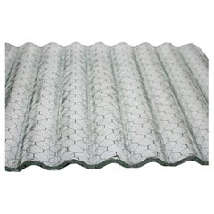 1930s Corrugated Fire Resistant Clear Chicken Wire Glass