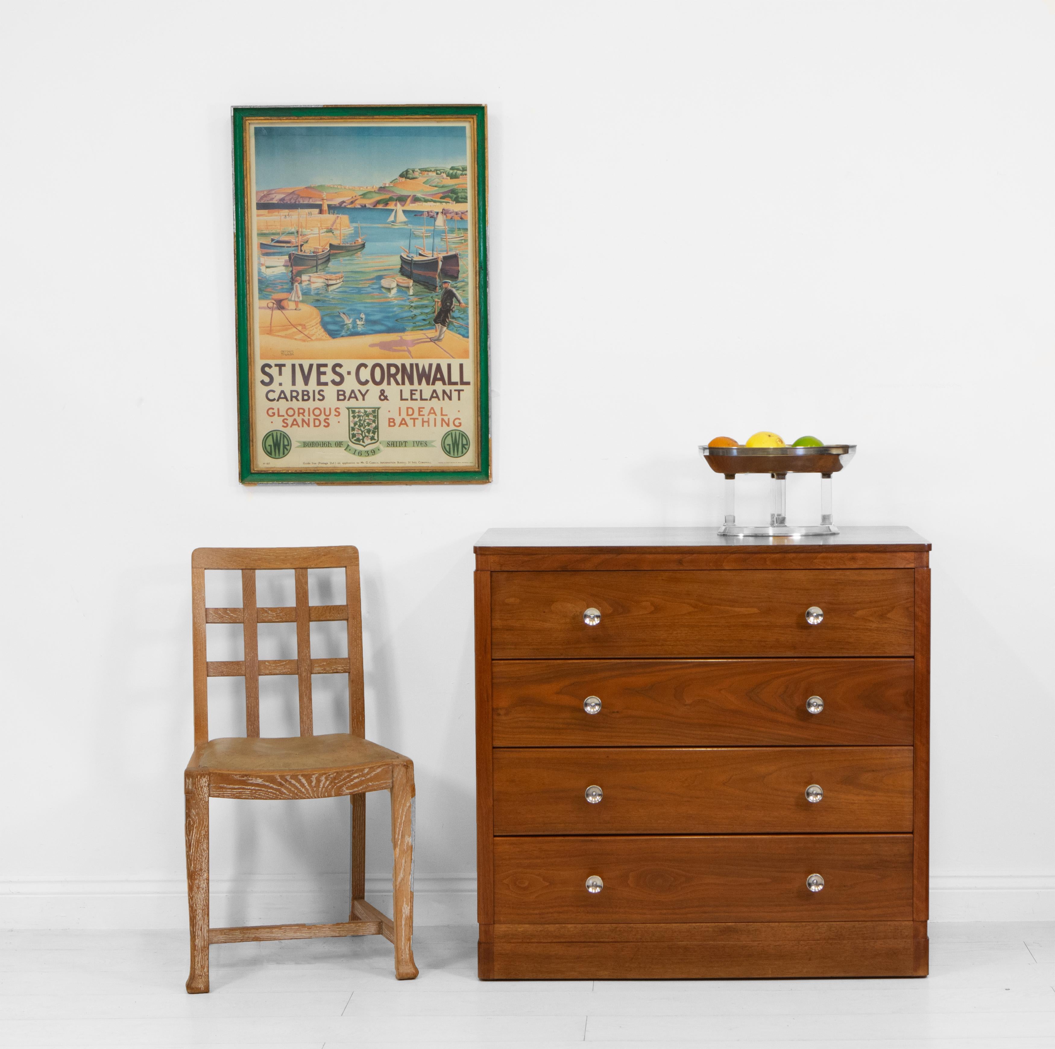 Hand-Crafted 1930’s Cotswold Walnut Chest Drawers Designed By WH Russell For Gordon Russell
